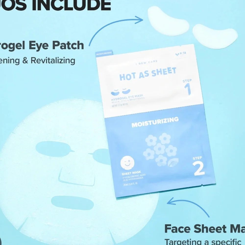 Light Blue Dew Care Logo Cosmetic Pouch
